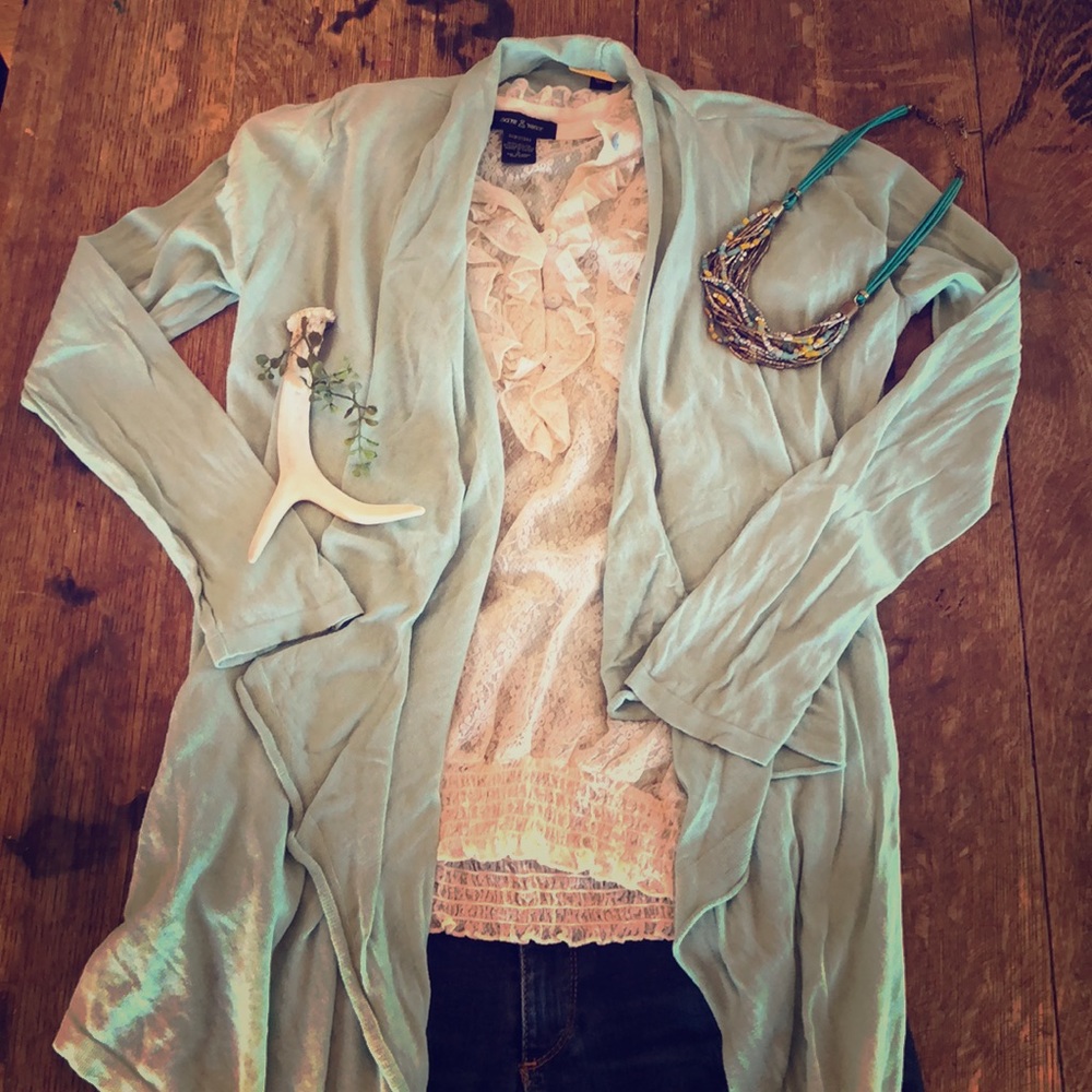 Dana Buchman Turquoise Cardigan. Size M